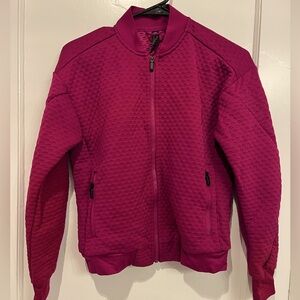 Adidas Maroon texture bomber jacket.